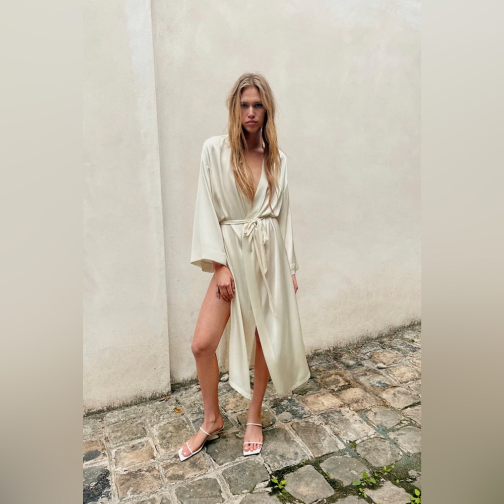 Zara Long Silk Bridal Robe